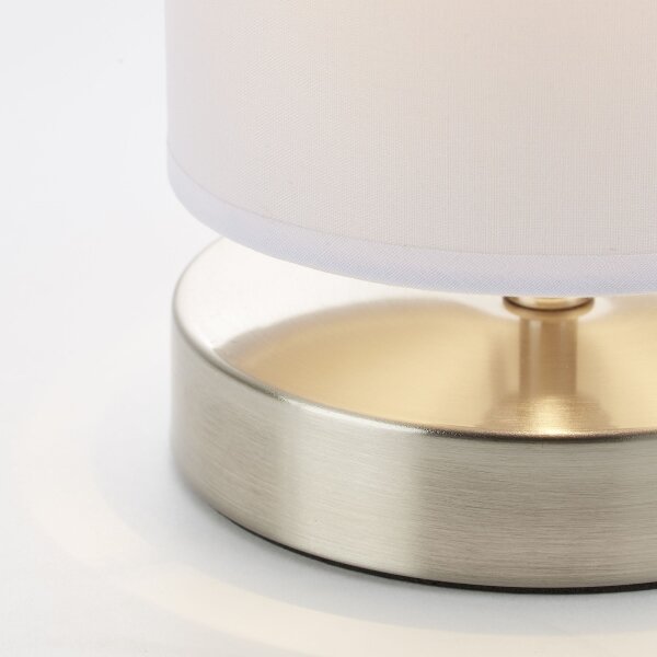 Brilliant - Stolná lampa CLARIE 1xE14/40W/230V matný chróm/biela