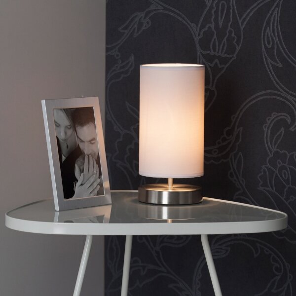 Brilliant - Stolná lampa CLARIE 1xE14/40W/230V matný chróm/biela