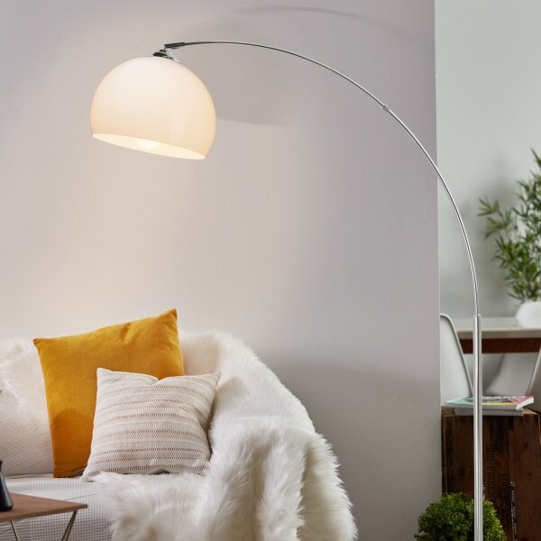 Brilliant - Stojacia lampa VESSA 1xE27/60W/230V lesklý chróm/biela
