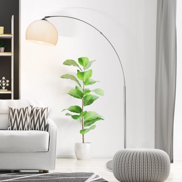Brilliant - Stojacia lampa VESSA 1xE27/60W/230V lesklý chróm/biela