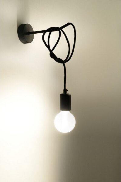 Nástenné svietidlo EDISON 1xE27/60W/230V čierna