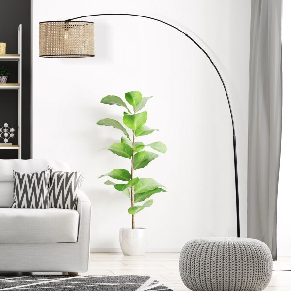 Brilliant - Stojacia lampa WILEY 1xE27/60W/230V čierna/béžová