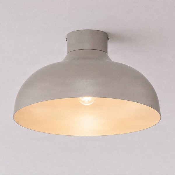 Luminex Stropné svietidlo Basca, béžové, kovové, Ø 40 cm, E27, Krémová / jantárovo žltá, Obývacia izba / jedáleň, kov, Závesné svietidlo