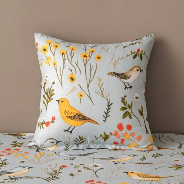 Obliečka na vankúš z mikrovlákna SPRING BIRDS 45x45 cm, farebný