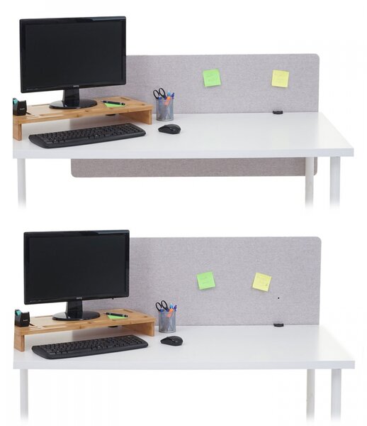 Akustický panel na stôl HWC-G75 - dvojstenná látka/textil - 60x120 - sivá
