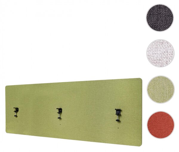 Akustický panel na stôl HWC-G75 - dvojstenná látka/textil - 60x160 cm - zelená