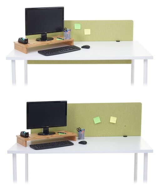 Akustický panel na stôl HWC-G75 - dvojstenná látka/textil - 60x160 cm - zelená