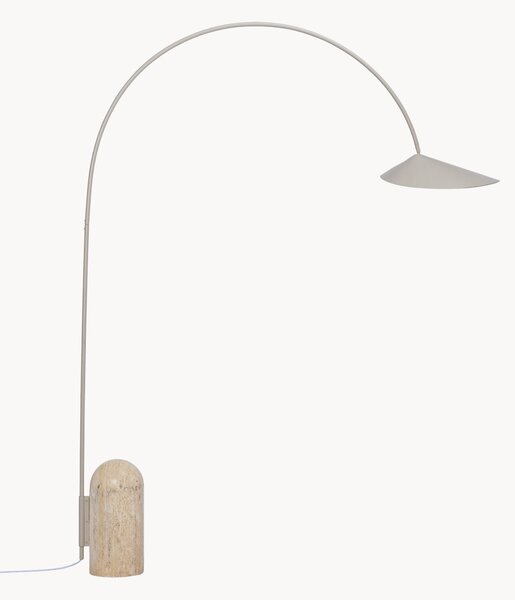 Nastaviteľná oblúková lampa's travertínovým podstavcom Arum