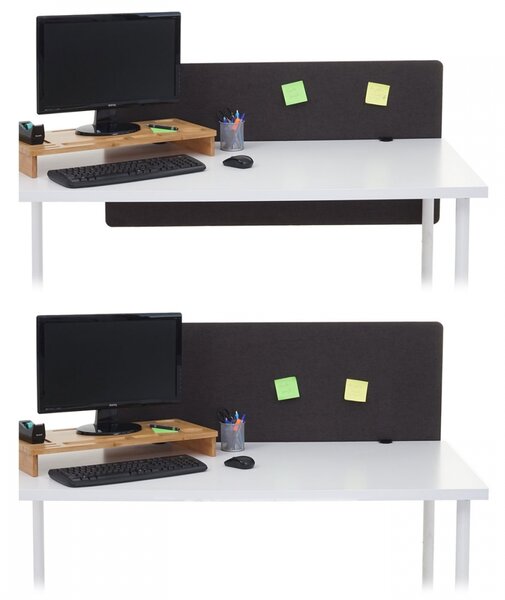 Akustický panel na stôl HWC-G75 - dvojstenná látka/textil - 60x120 - hnedo-sivá