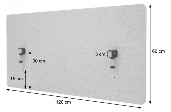 Akustický panel na stôl HWC-G75 - dvojstenná látka/textil - 60x120 - hnedá