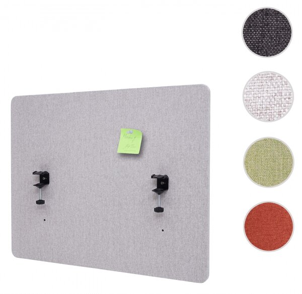 Akustický panel na stôl HWC-G75 - dvojstenná látka/textil - 60x75cm - sivá