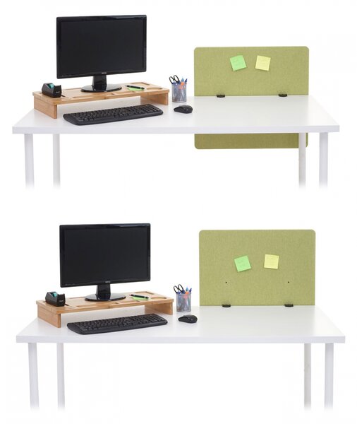Akustický panel na stôl HWC-G75 - dvojstenná látka/textil - 60x65cm - zelená