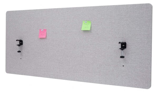 Akustický panel na stôl HWC-G75 - dvojstenná látka/textil - 60x140 - sivá