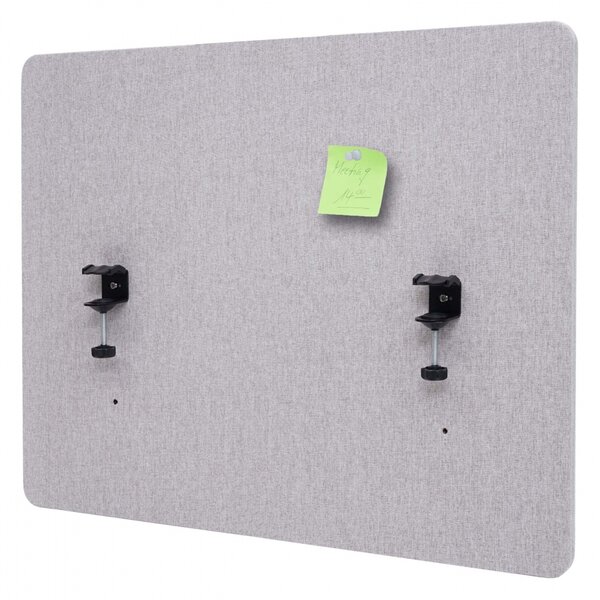 Akustický panel na stôl HWC-G75 - dvojstenná látka/textil - 60x75cm - sivá