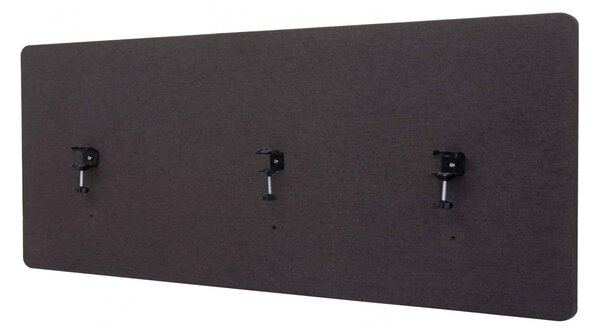 Akustický panel na stôl HWC-G75 - dvojstenná látka/textil - 60x160cm - hnedo-sivá