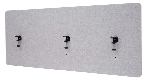 Akustický panel na stôl HWC-G75 - dvojstenná látka/textil - 60x160cm - sivá