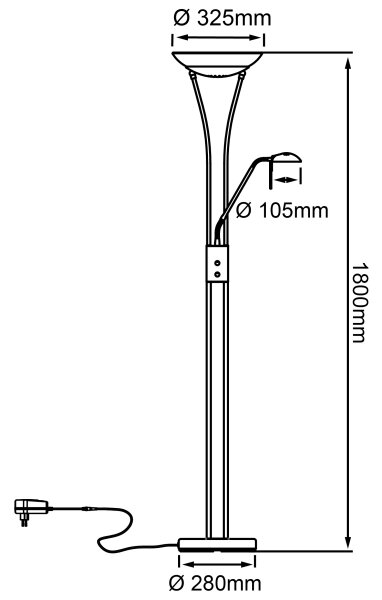 Brilliant - LED stmievateľná stojacia lampa FINN 2xLED/13W/230V matný chróm