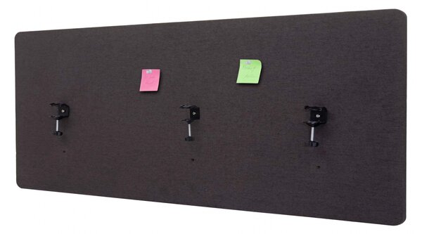 Akustický panel na stôl HWC-G75 - dvojstenná látka/textil - 60x160cm - hnedo-sivá