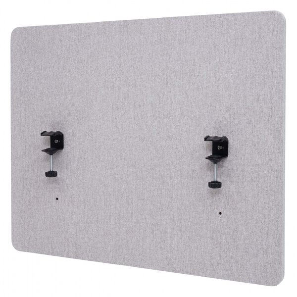 Akustický panel na stôl HWC-G75 - dvojstenná látka/textil - 60x75cm - sivá