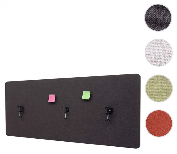 Akustický panel na stôl HWC-G75 - dvojstenná látka/textil - 60x160cm - hnedo-sivá
