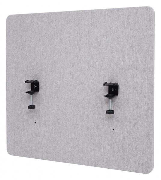 Akustický panel na stôl HWC-G75 - dvojstenná látka/textil - 65x60 cm - sivá