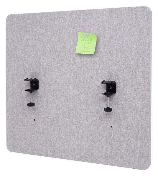 Akustický panel na stôl HWC-G75 - dvojstenná látka/textil - 65x60 cm - sivá
