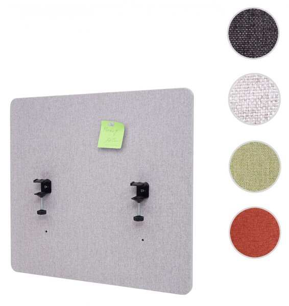 Akustický panel na stôl HWC-G75 - dvojstenná látka/textil - 65x60 cm - sivá