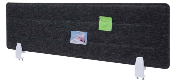 Akustický panel na stôl HWC-G76 - tkanina/textil s reliéfom - 100x30cm - čierna