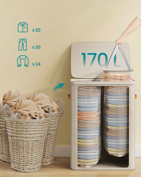 Kôš na bielizeň Daisy Beige 2x85l