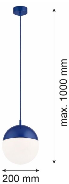 Argon 9000 - Vonkajšie závesné svietidlo na lanku LIV 1xE27/15W/230V IP44 modré