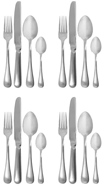 Sada příborů z nerezové oceli Brush Silver – set 16 ks