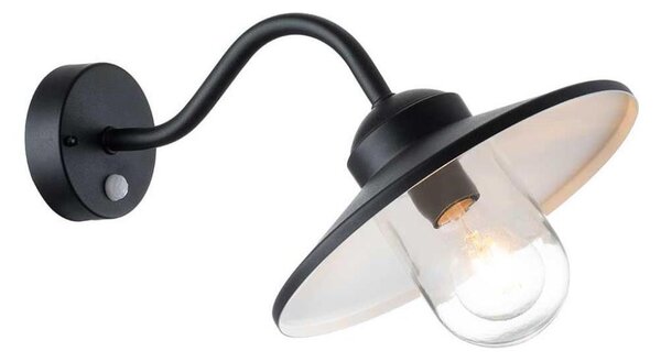 Elstead KLAMPENBORG-PIR-BK Vonkajšie svietidlo s PIR senzorom KLAMPENBORG 1xE27/60W/230V IP44