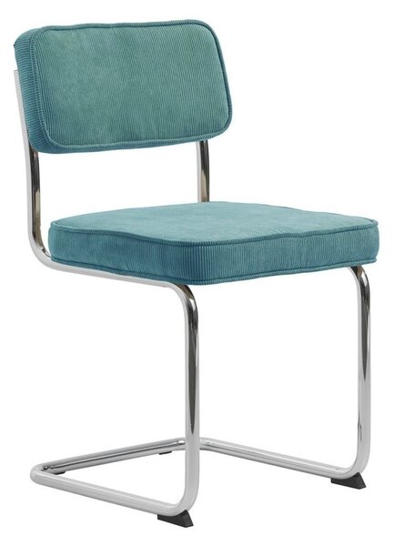 Tyrkysová menčestrová jedálenská stolička Rupert – Unique Furniture