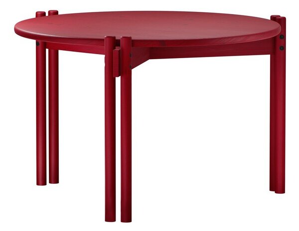 Červený okrúhly konferenčný stolík z borovicového dreva ø 60 cm Sticks – Karup Design