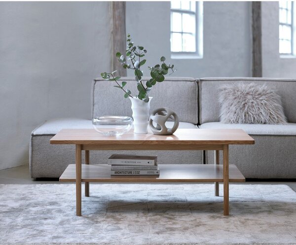 Konferenčný stolík s doskou v dubovom dekore v prírodnej farbe 60x120 cm Ponza – Unique Furniture