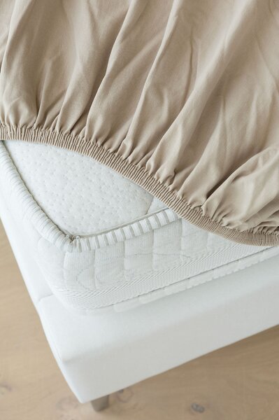 Prestieradlo Světle hnědé ELASTAN PREMIUM Jersey s elastanem PREMIUM 90-100 x 200-220/40