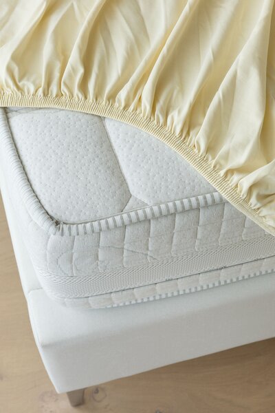 Prestieradlo Světle béžové ELASTAN PREMIUM Jersey s elastanem PREMIUM 90-100 x 200-220/40