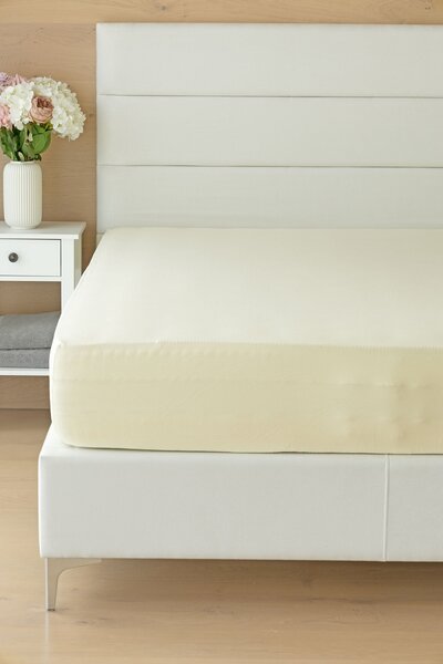 Prestieradlo Světle béžové ELASTAN PREMIUM Jersey s elastanem PREMIUM 90-100 x 200-220/40