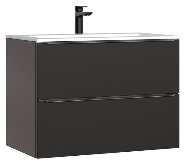 CMD COMAD - Kúpeľňová skrinka pod umývadlo Capri Cosmos - čierna - 80x57x46 cm