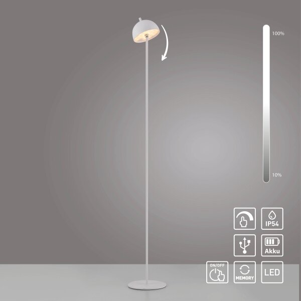 Schöner Wohnen 19245-16 - LED stmievateľná stojacia lampa BELLIS LED/2,5W/5V IP54 biela