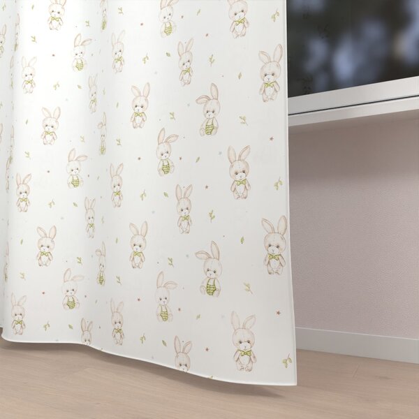 Biante Detský bavlnený záves Sandra SA-401 Zajačiky na bielom 150x140 cm