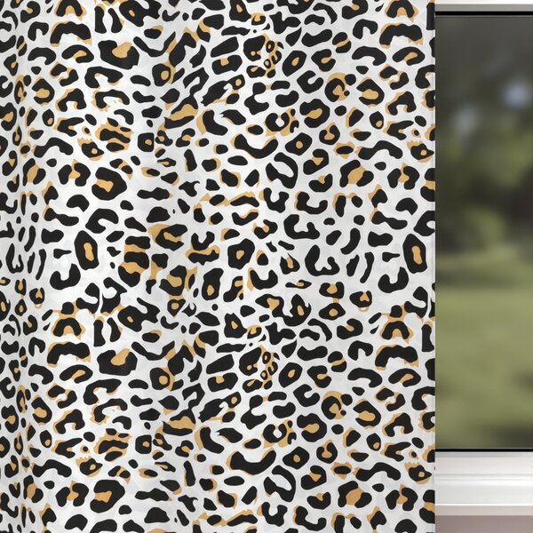 Biante Detský bavlnený záves Sandra SA-409 Leopardí vzor na bielom 150x140 cm