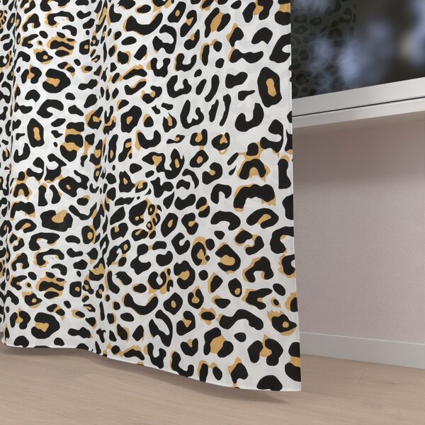 Biante Detský bavlnený záves Sandra SA-409 Leopardí vzor na bielom 150x140 cm