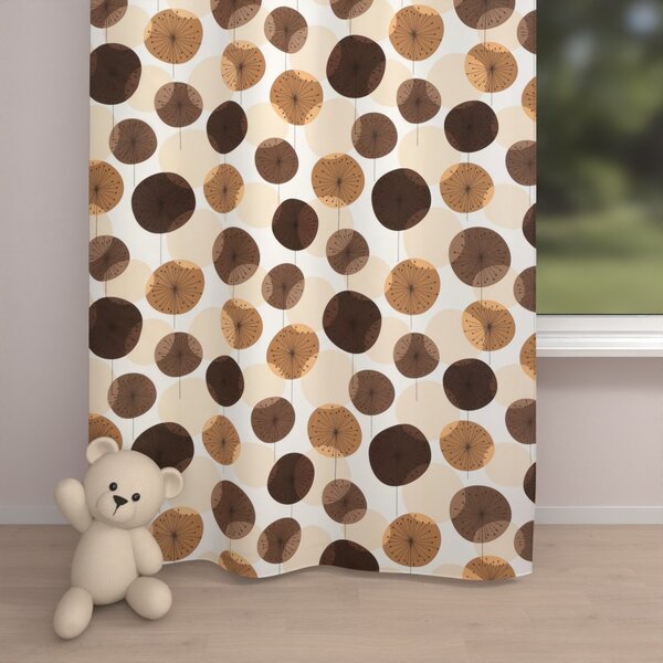Biante Detský bavlnený záves Sandra SA-488 Hnedo-béžové designové púpavy 150x150 cm