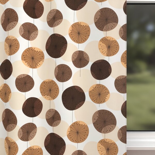 Biante Detský bavlnený záves Sandra SA-488 Hnedo-béžové designové púpavy 150x150 cm