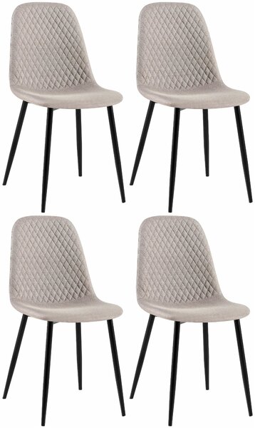4x Stolička Giverny látka - sivá
