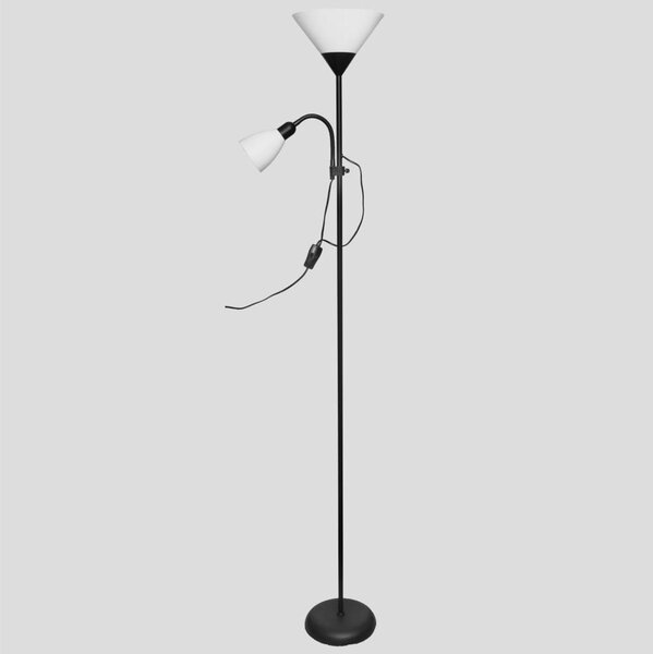 Stojacia lampa WENDY 1xE27/100W/230V + 1xE14/40W čierna