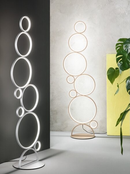 Ondaluce - LED stmievateľná stojaca lampa POIS LED/52W/230V 160 cm strieborná