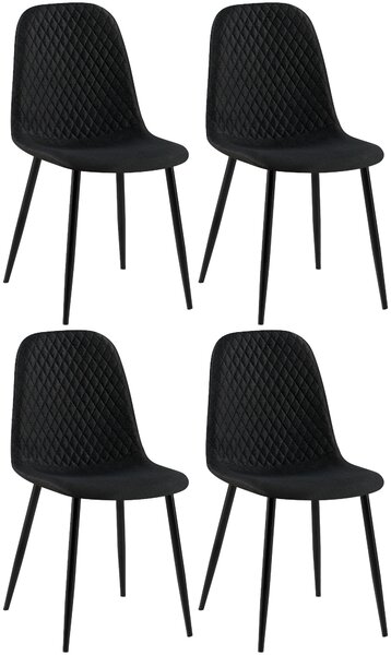4x Stolička Giverny látka - čierna