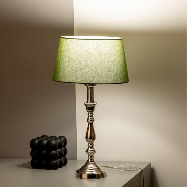 Brilagi - Stolová lampa CERIA 1xE27/60W/230V, priemer 25 cm, lesklý chróm/zelená